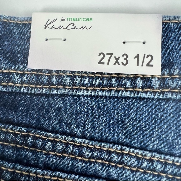NWT KanCan Junior Women’s High Rise MOM Blue Jean Shorts Sz 7 Button Fly Pockets - Picture 8 of 11